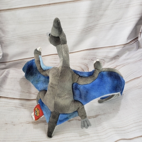Adventure Planet Pteranodon Flying Dinosaur Plush Toy Posable 11 Inch Blue Gray - Picture 5 of 8